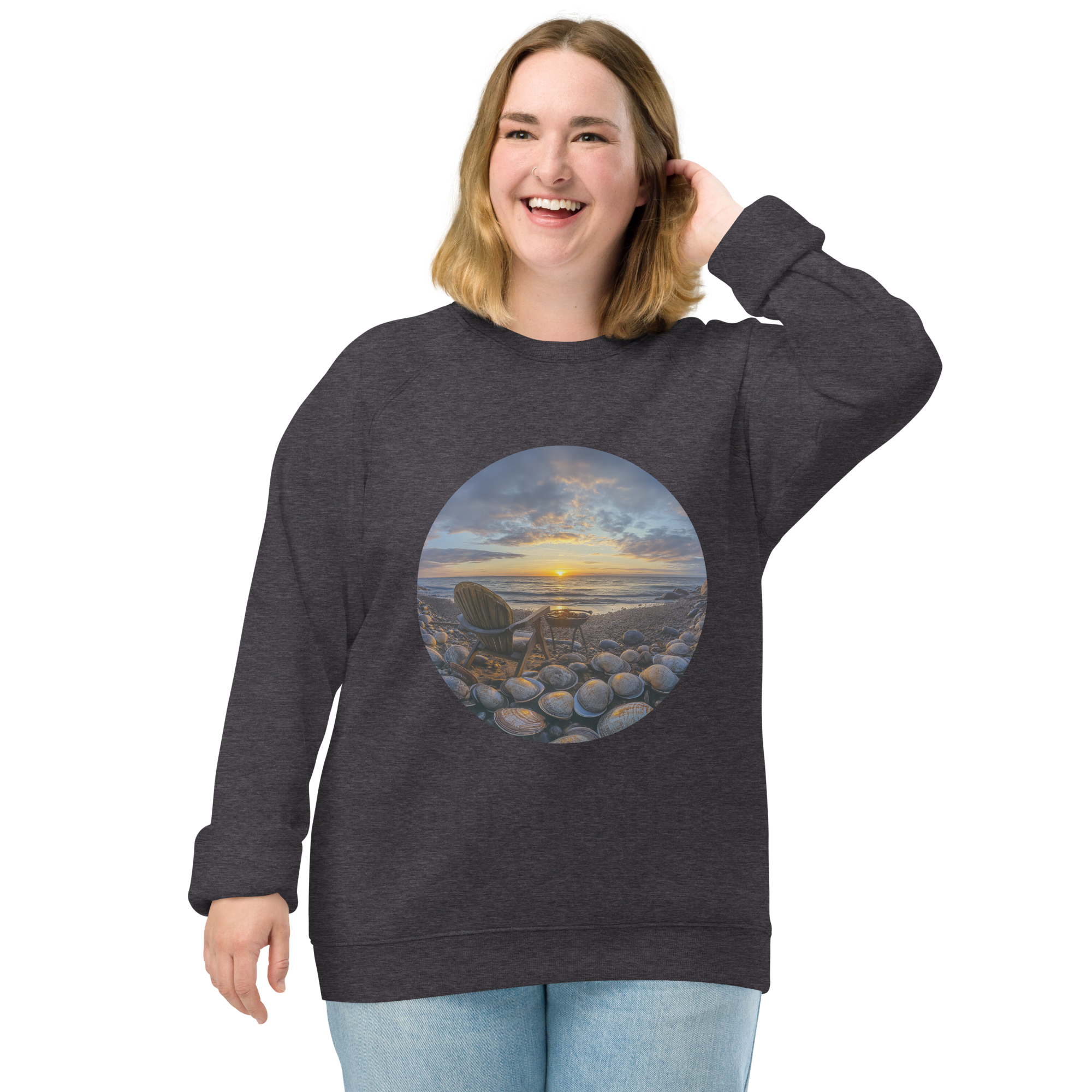 Unisex organic raglan sweatshirt