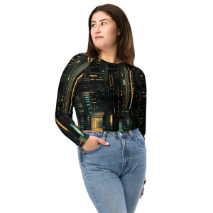 Recycled long-sleeve crop top